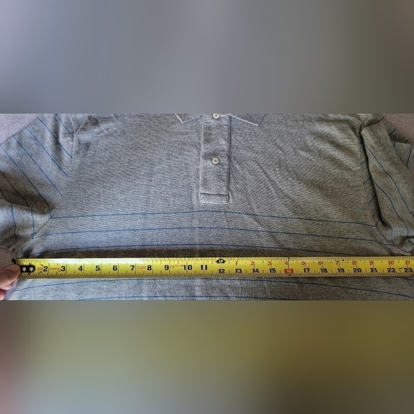 Gap NWT $50 Men's Gray Striped Short Sleeve Classic Polo 100% Cotton Size XL NEW - Picture 11 of 11